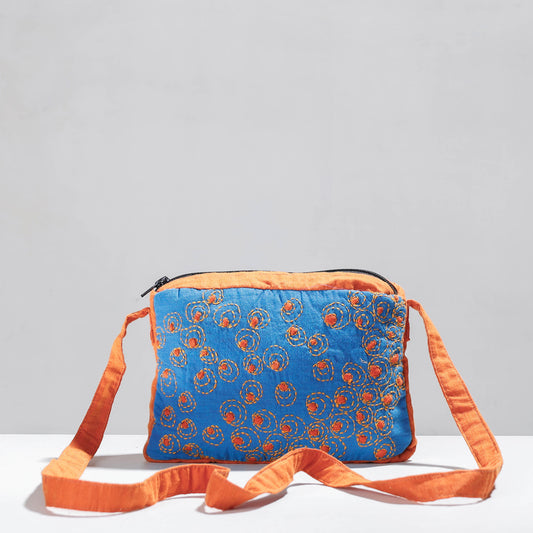 Orange - Chandi Maati Tagai Stitched Cotton Cross Body Sling Bag
