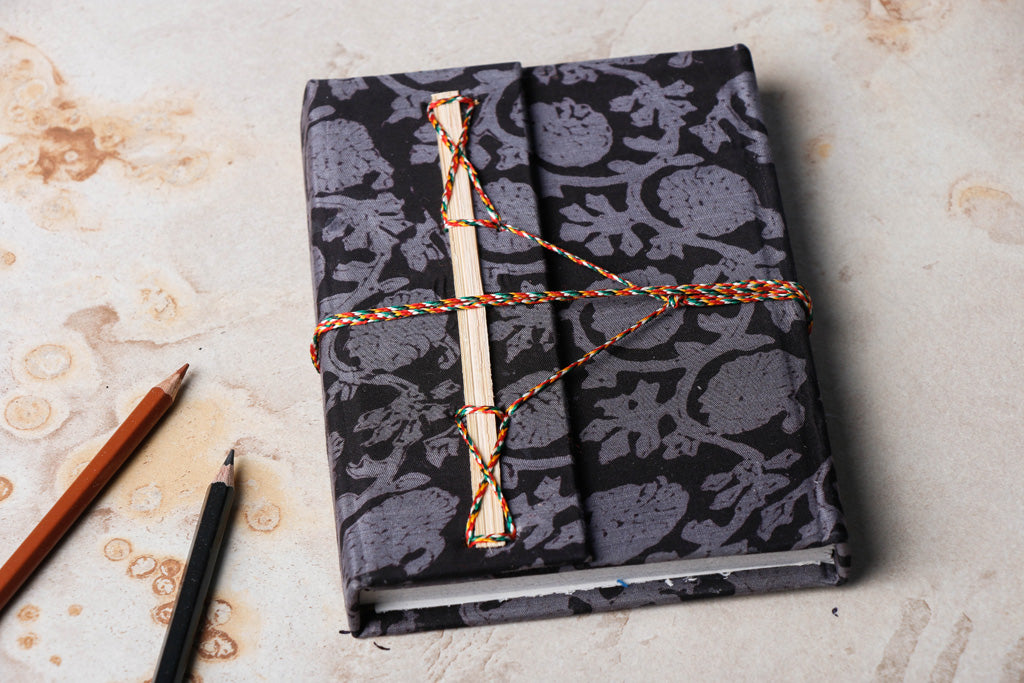 Fabric Cover Handmade Paper Notebook with Thread Lock Online at iTokri.com