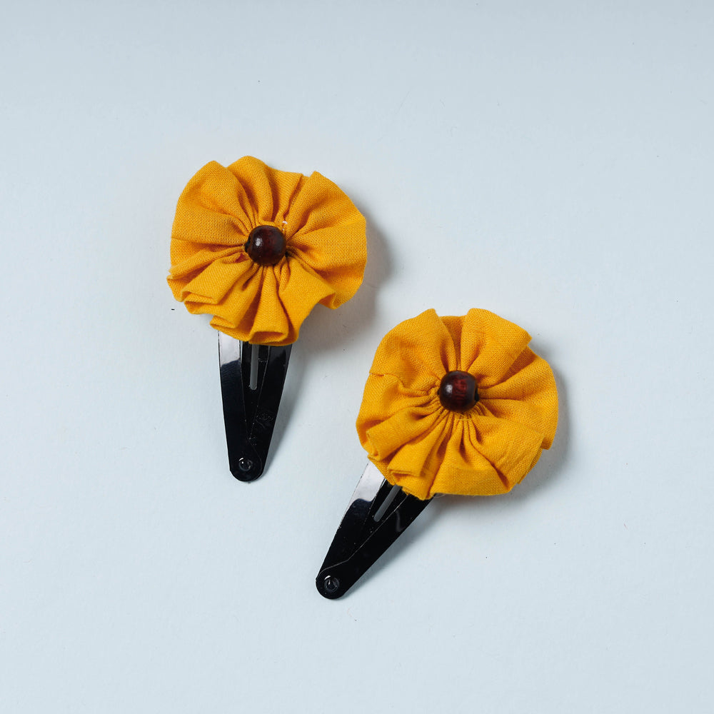 Gulmohar Flower Handmade Tik-Tok Hair Clip (Set of 2) Online l iTokri.com
