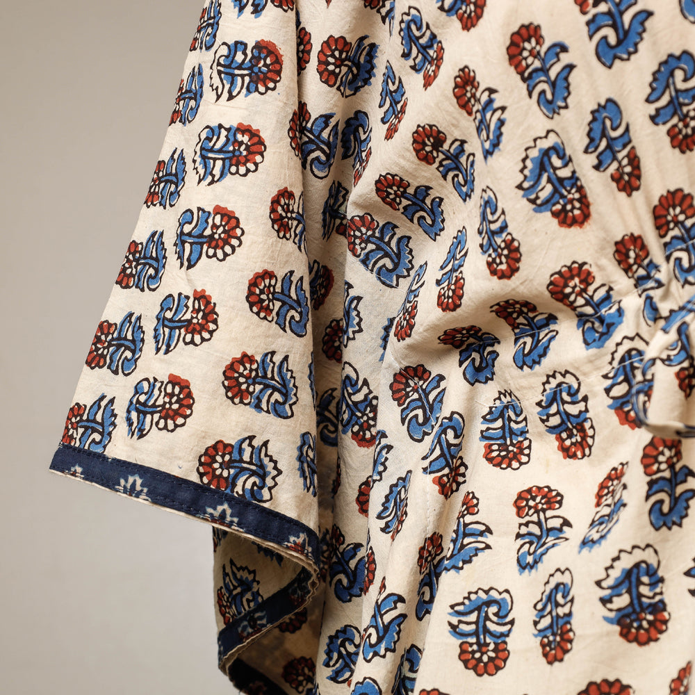 Buy Ajrakh Hand Block Printed Cotton Kaftan with Tie-Up Waist (Short) l iTokri.com