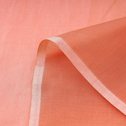 Reddish Baby Pink - Maheshwari Silk Cotton Pure Handloom Fabric