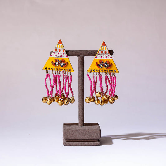 Meraki - Madhubani Handpainted Wooden Earrings