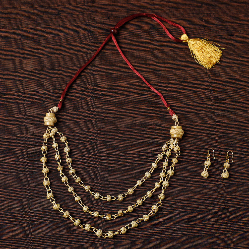 Handcrafted Bamboo Necklace Set by Daya Patki