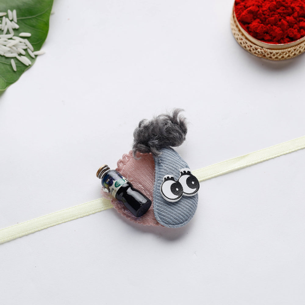 Handmade Stuffed With Glass Tiny Bottle Kids Rakhi