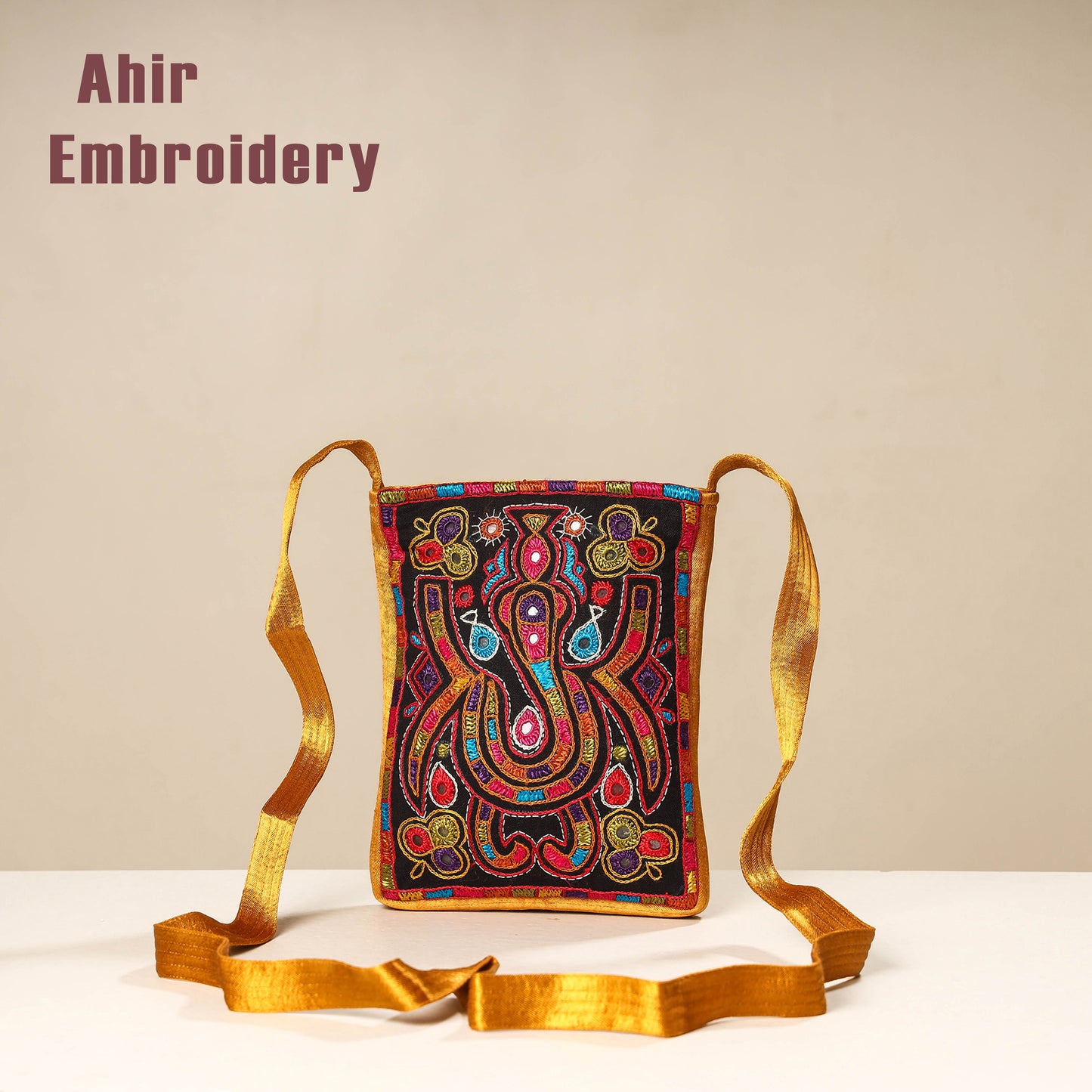 embroidery sling bag