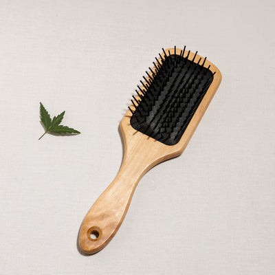 Wooden Square Hair Brush For Perfect Hair Styling with Nylon Bristles