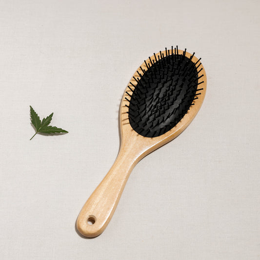 Wooden Oval Hair Brush For Perfect Hair Styling with Nylon Bristles