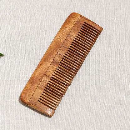 Hand Carved Neem Wood Comb (Small)