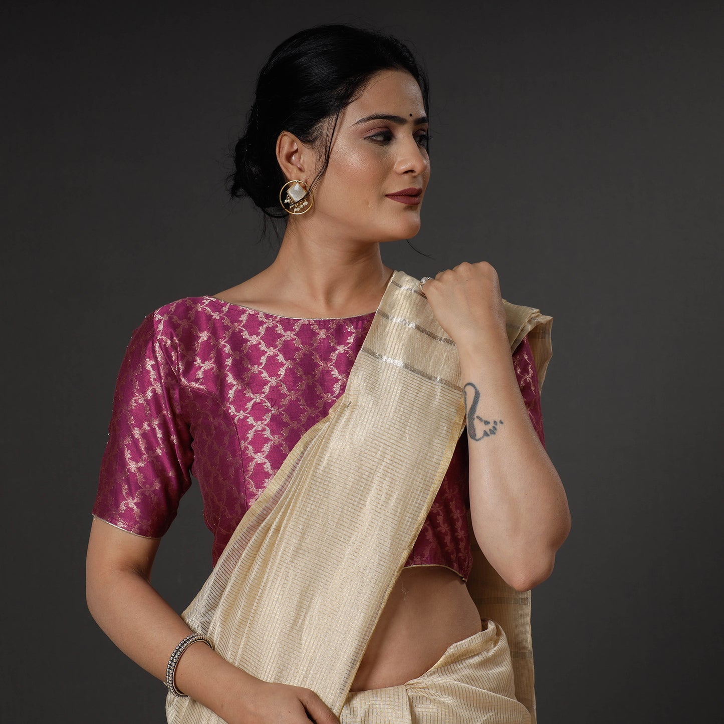 banarsi silk stotched blouse