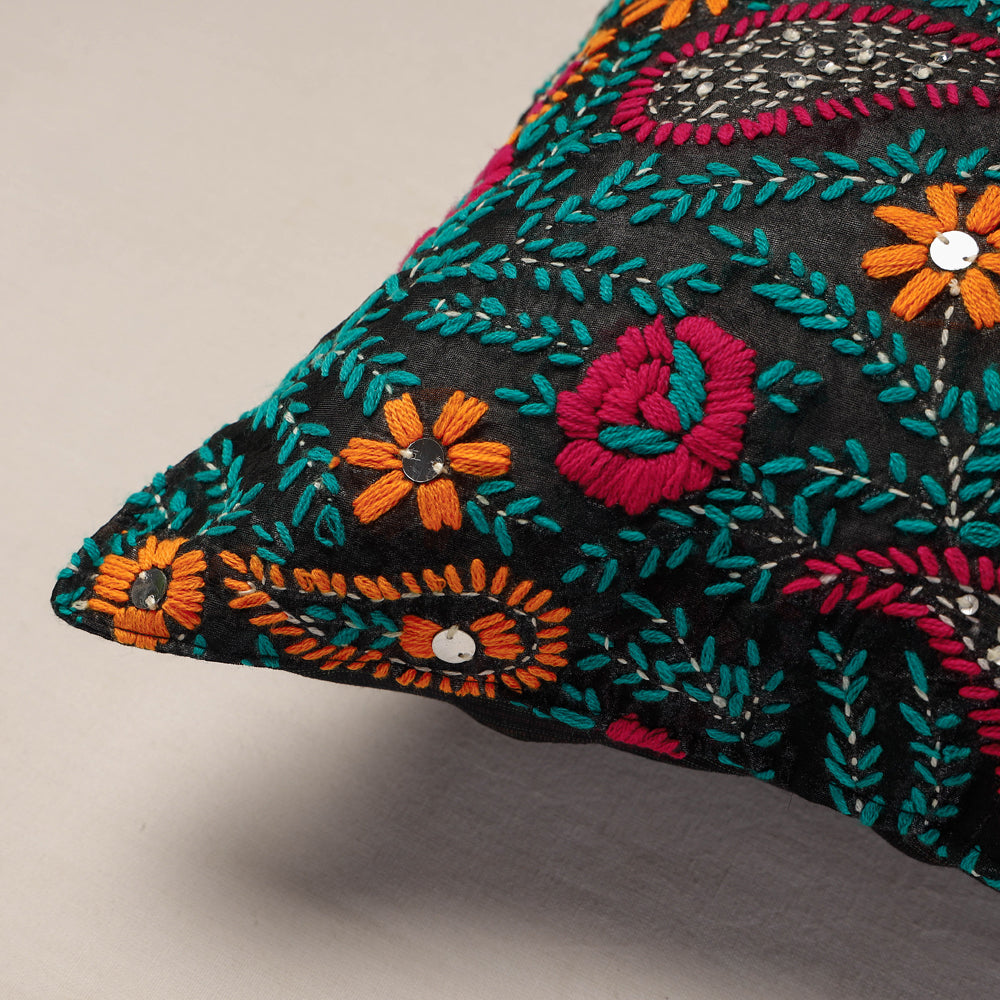 Phulkari Embroidery Cushion Cover