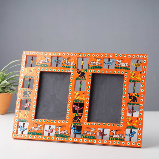 Handpainted Wooden Animal Double Photo Frame (10 x 14 in)