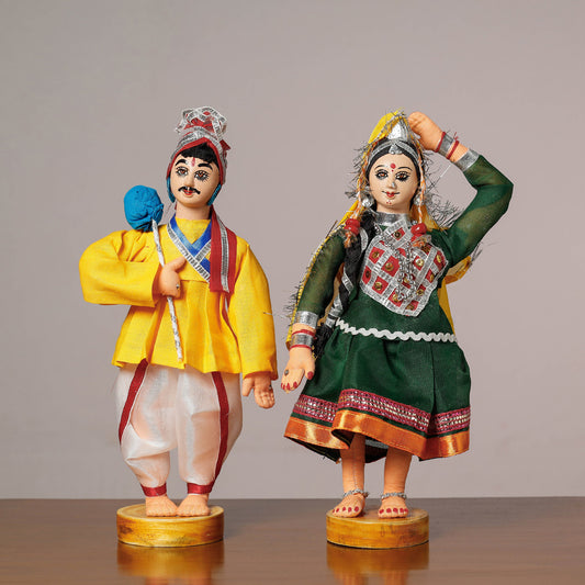 Traditional Handmade Rajasthani Couple Dolls