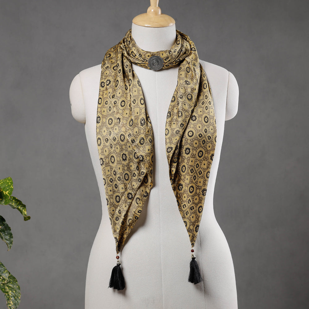 PRINTED MODAL SILK BLEND SCARF - Leopard