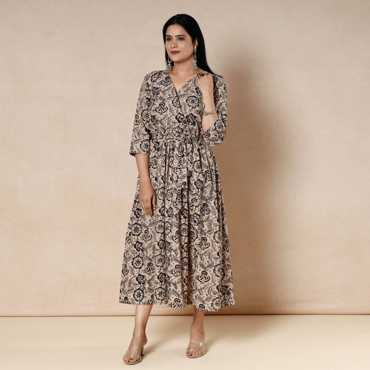 Kalamkari Block Printed Cotton Flared Dress