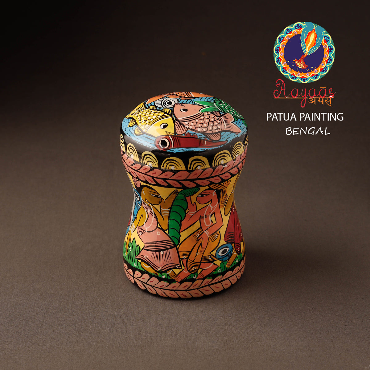 Bengal Patua Handpainted Stainless Steel Multi Utility Canister 39