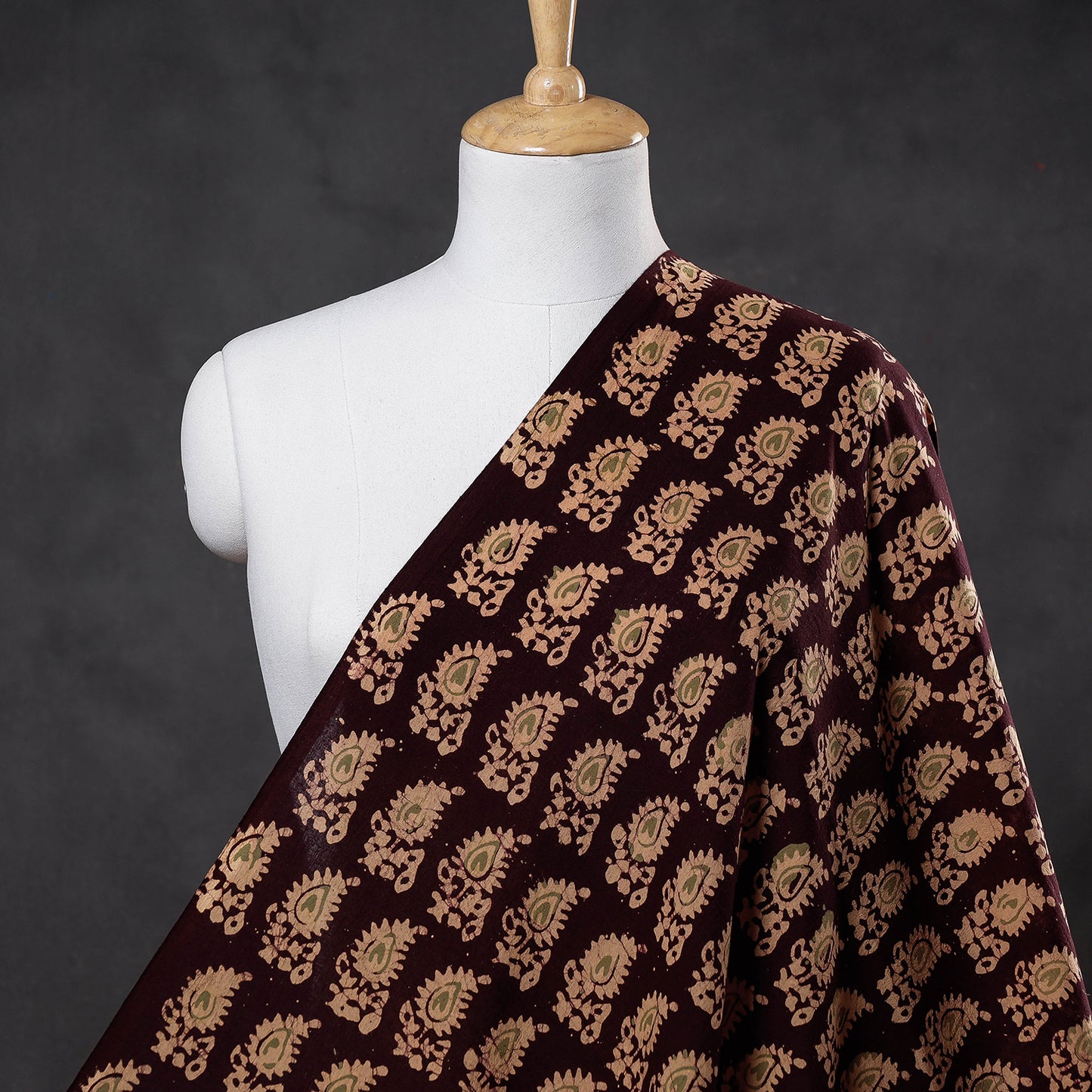 Brown - Hand Printed Cotton Batik Fabric