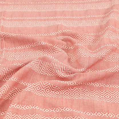 Peach - Pure Cotton Handloom Single Bedcover from Bijnor by Nizam (91 x 61 in)