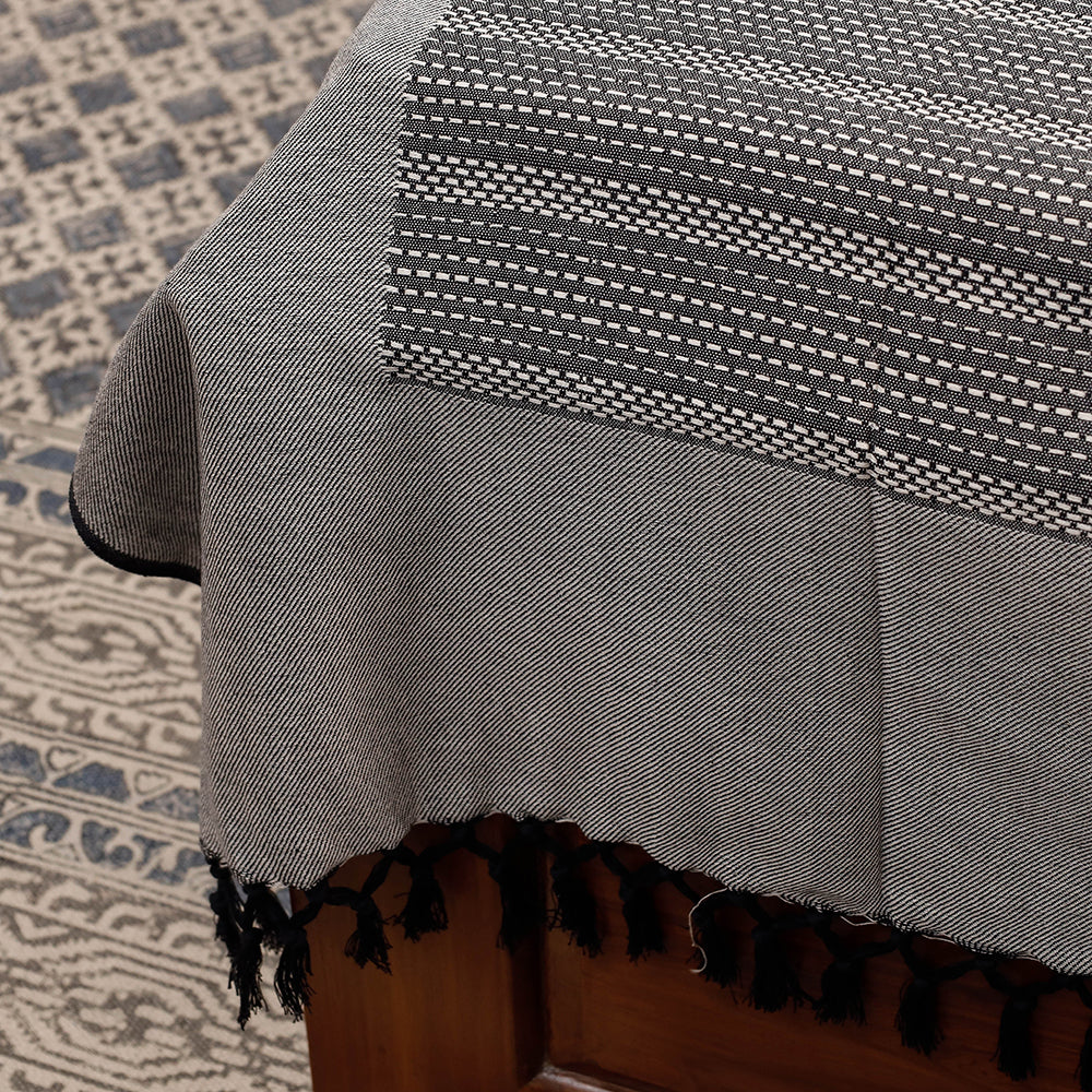 Grey - Pure Cotton Handloom Single Bedcover from Bijnor by Nizam (91 x 61 in)