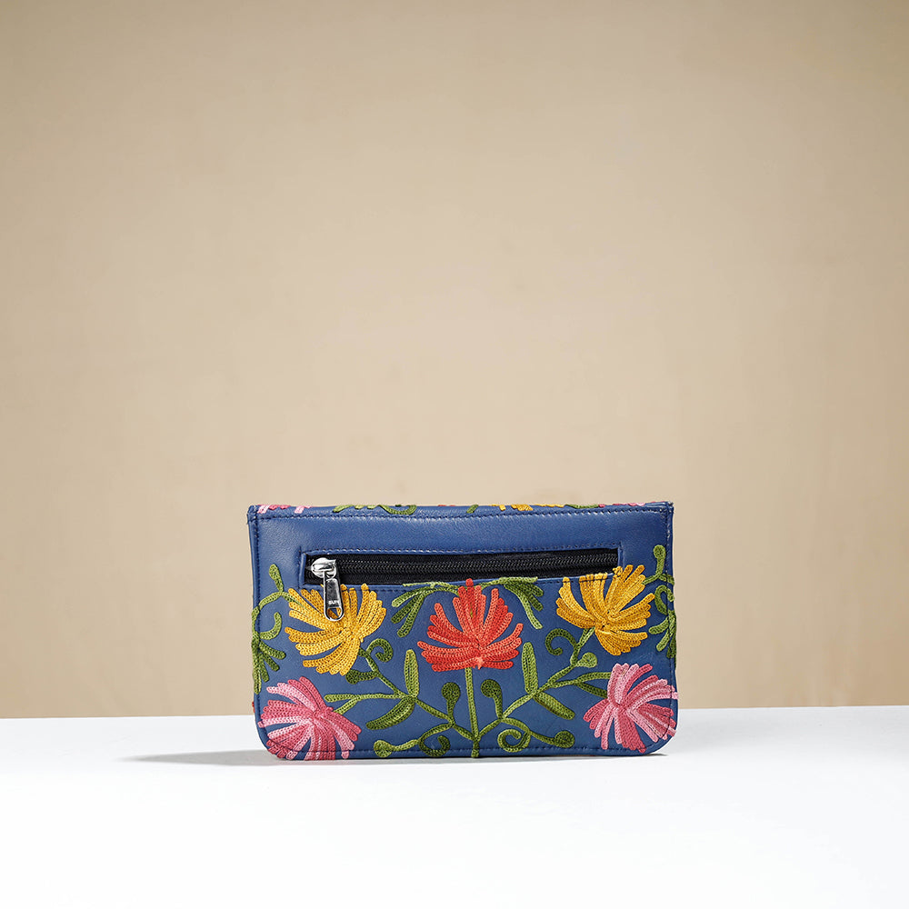 Original Chain Stitch Embroidery Leather Wallet