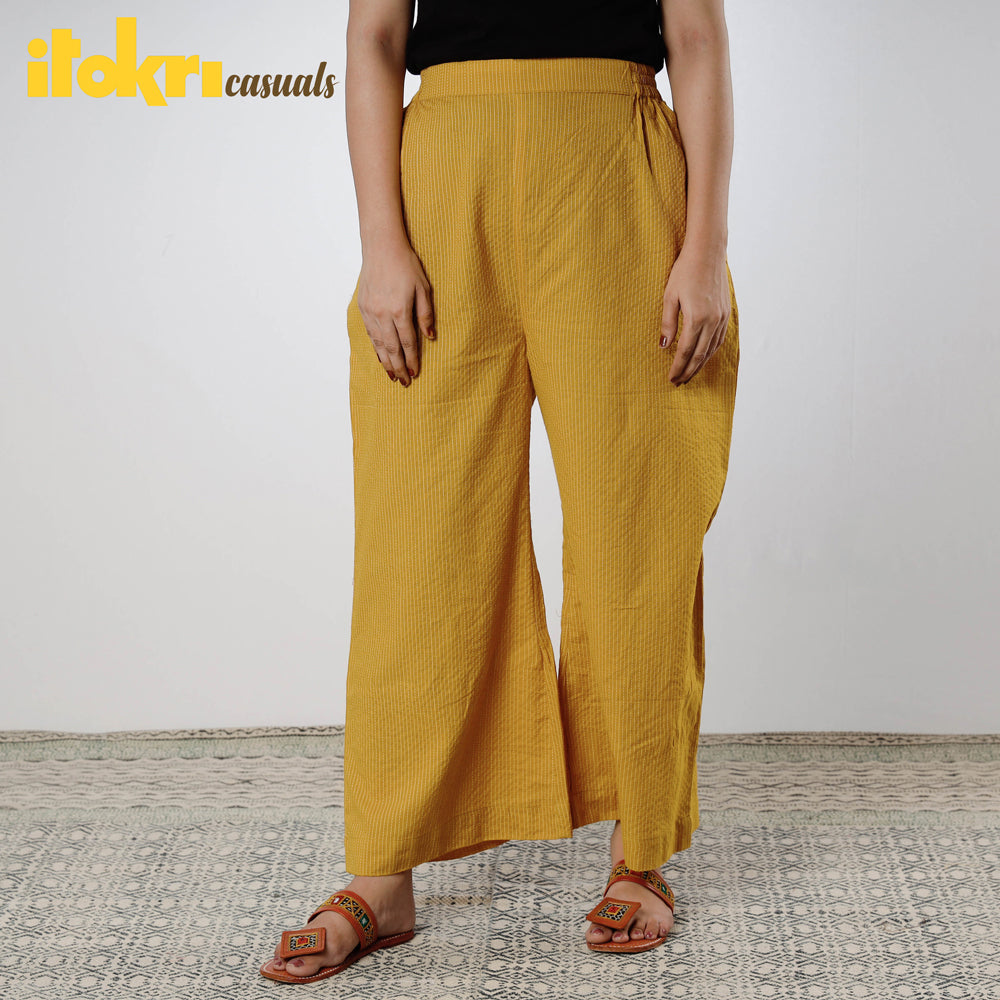 iTokri Casuals - Running Stitch Cotton Palazzo