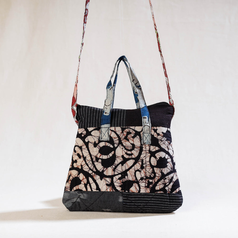 Multicolor - Patchwork Block Printed Cotton Fabric Sling Bag (Assorted)
