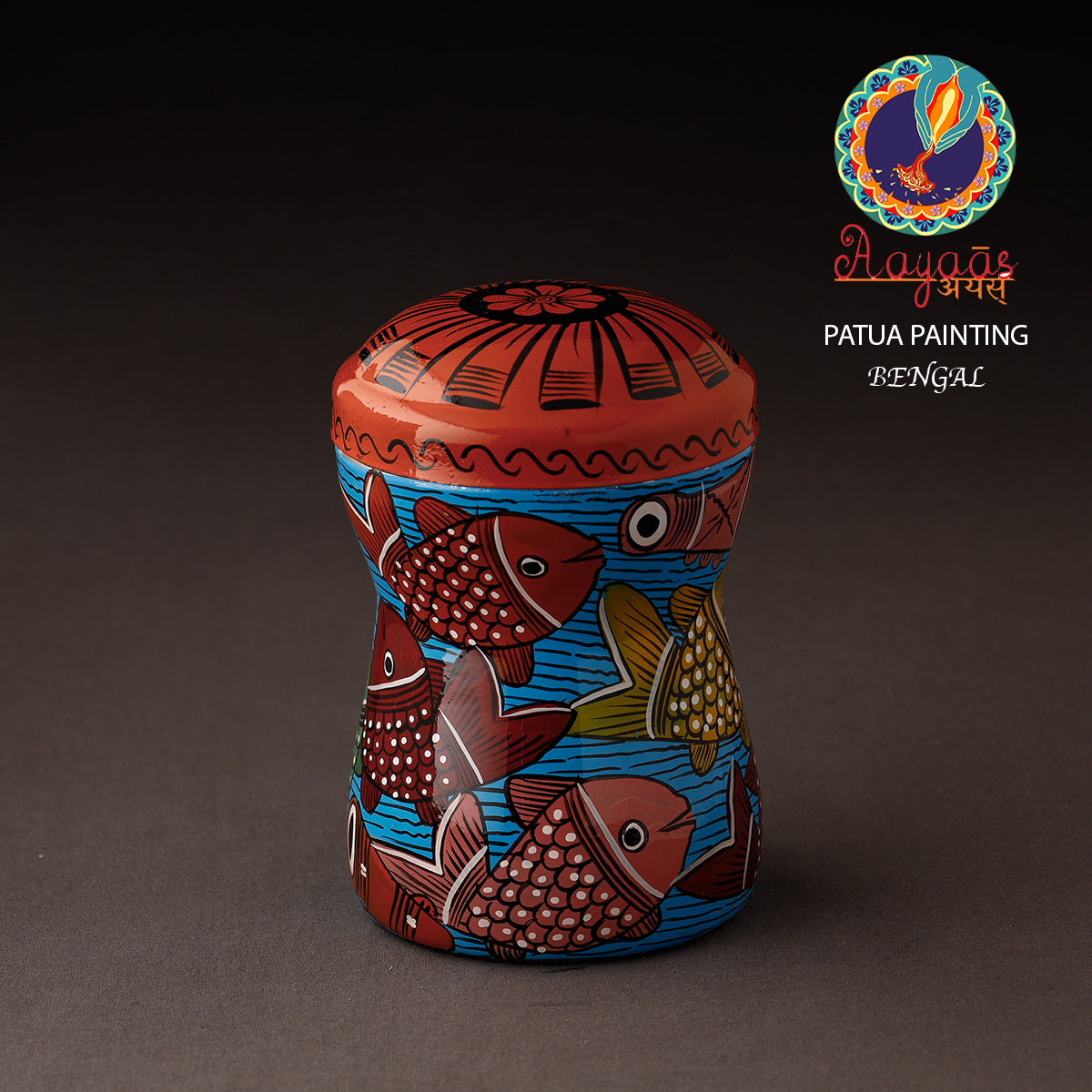 Bengal Patua Handpainted Stainless Steel Multi Utility Canister