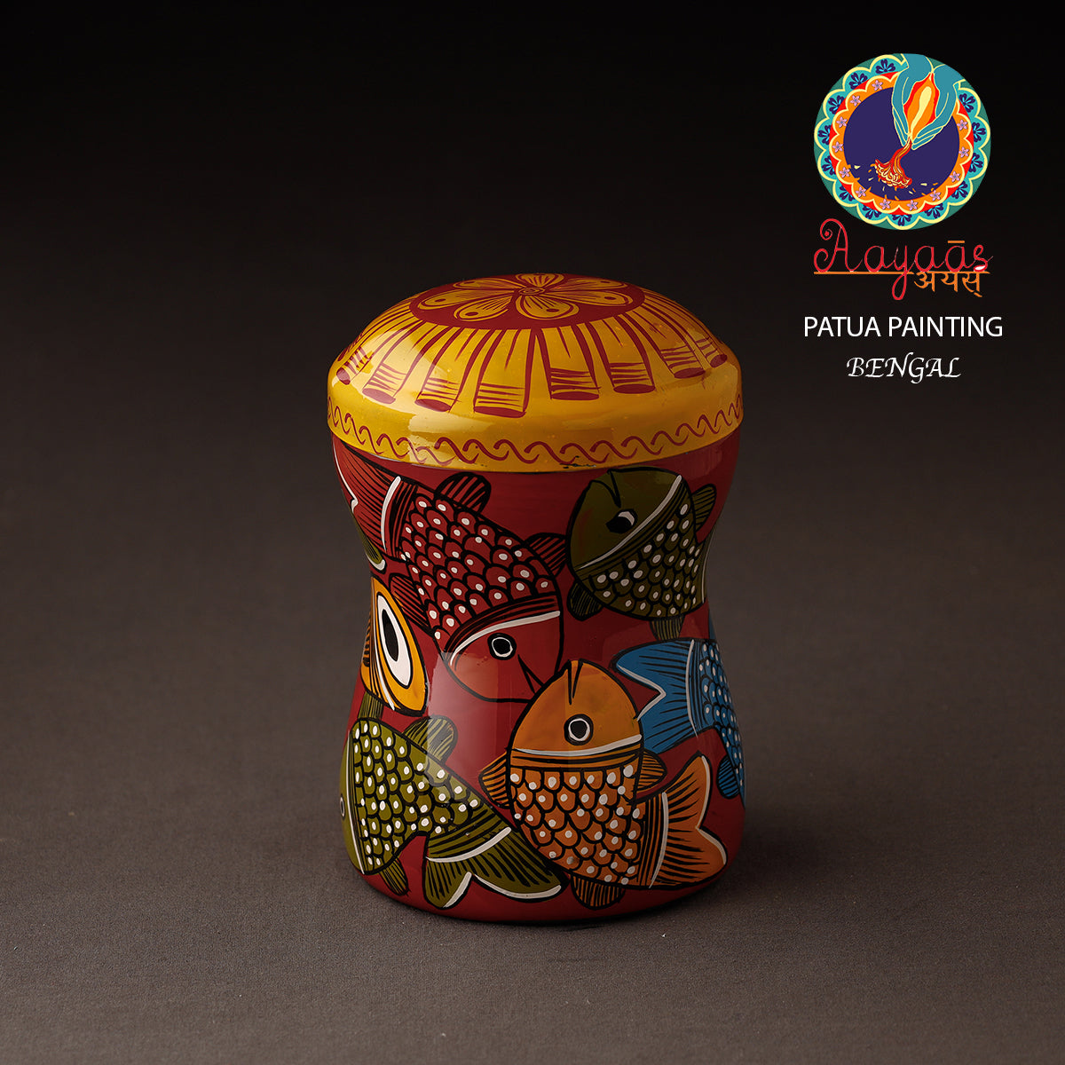 Bengal Patua Handpainted Stainless Steel Multi Utility Canister