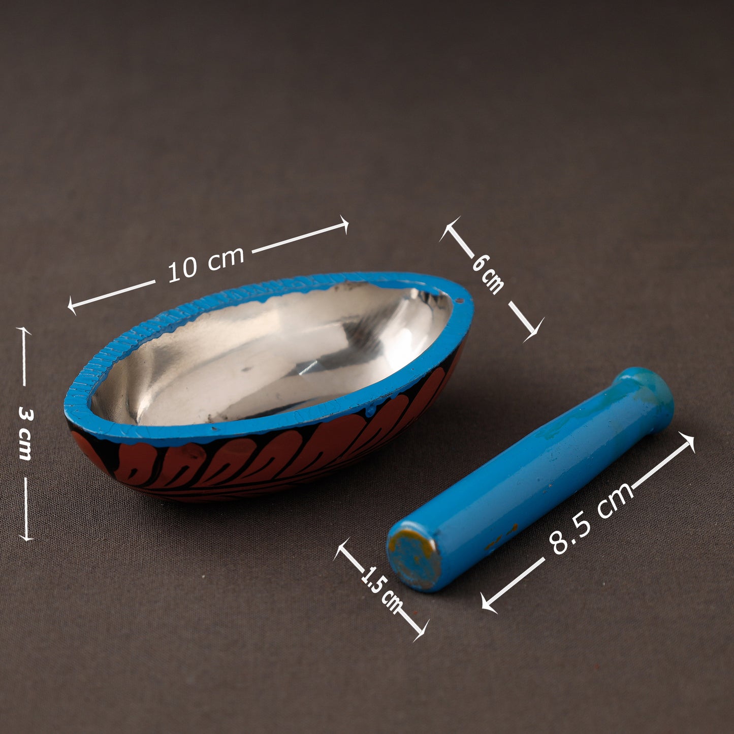 Bengal Patua Handpainted Mortar and Pestle Set