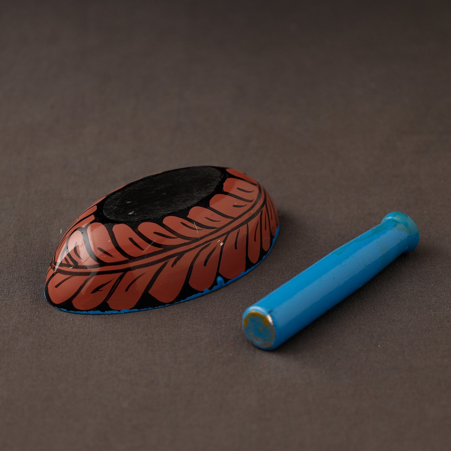 Bengal Patua Handpainted Mortar and Pestle Set