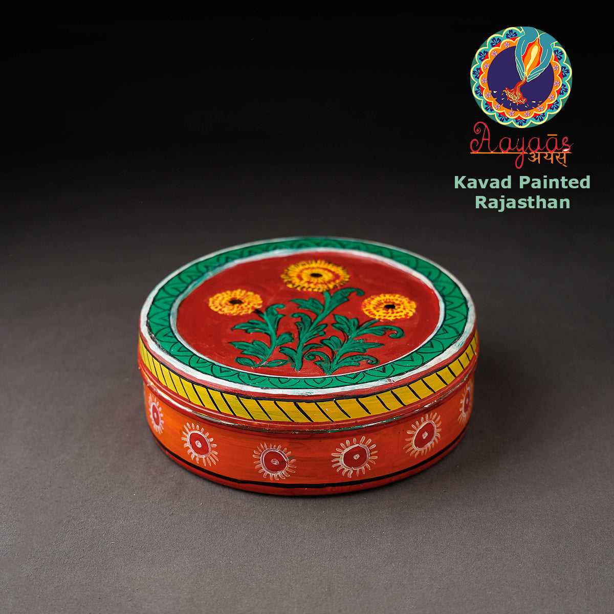 Kavad Handpainted Stainless Steel Multicolor Masala Box