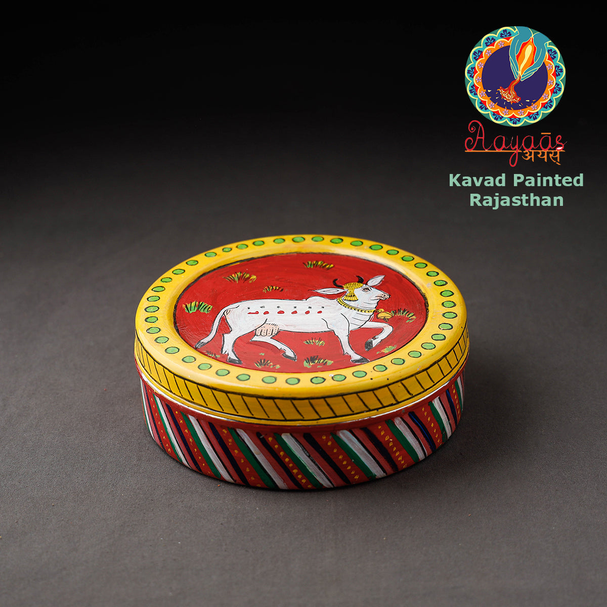 Kavad Handpainted Stainless Steel Multicolor Masala Box