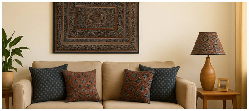 7 Stunning Ways to Use Ajrakh Fabric for Home Decor