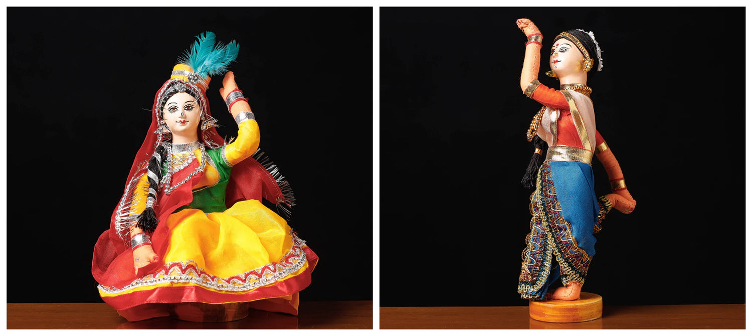 Traditional dancing handmade dolls