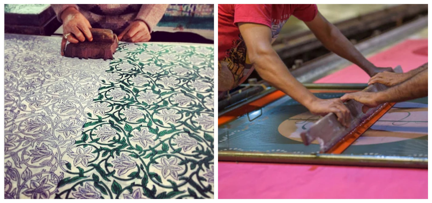 What is the Difference Between Hand Block Printing and Screen Printing l  iTokri आई.टोकरी
