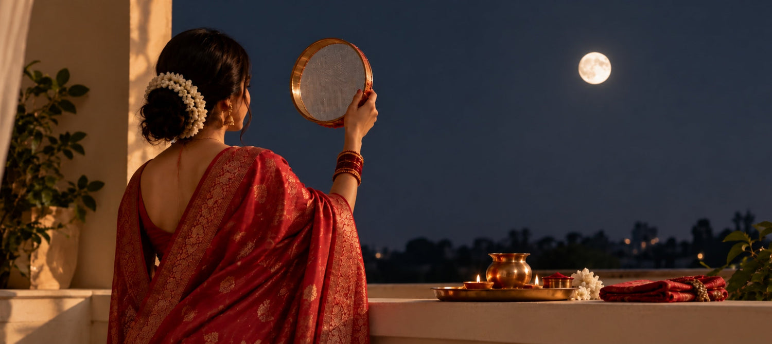 Red Saree for Karwa Chauth 2026: 10 Handwoven Picks for Your Look