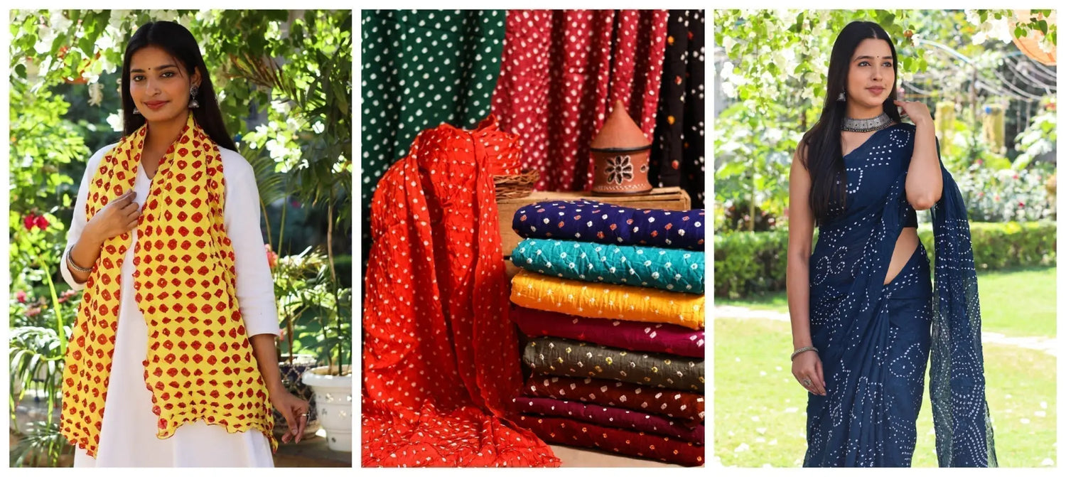 Bandhani stoles sarees and much more at iTokri