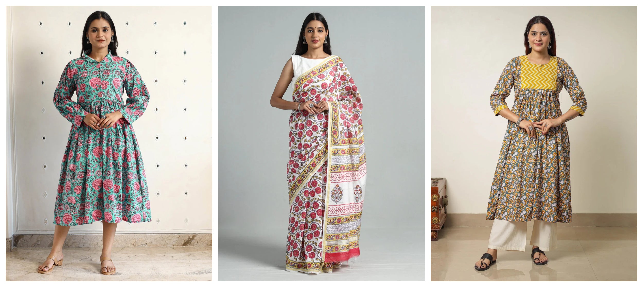  Sanganeri Print dresses, Sarees, Kurtas