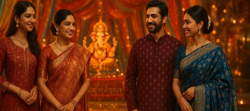 Ganesh Chaturthi Festival Outfits: Traditional Dress Code, Colours & Style Ideas for Men & Women