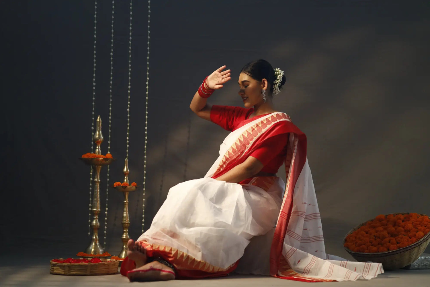 The significance of red and white sarees in bengali culture