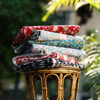 itokri sanganeri fabrics. These unique fabric materials are curated from a hand-block printing technique that finds its origin in Sanganer, a village in the southern part of Jaipur, Rajasthan