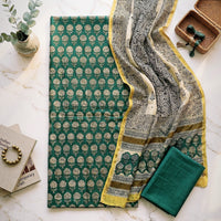 Bagru printed silk & cotton dress materials