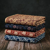 itokri Bagru block printed Fabrics. Bagru dabu block printed cotton fabric, made using natural dyes through traditional mud resist process by using hand carved wooden block practiced in Bagru, Rajasthan.