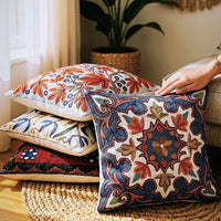 Crewel embroidery cushion covers