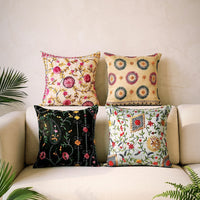 Phulkari embroidered cushion covers