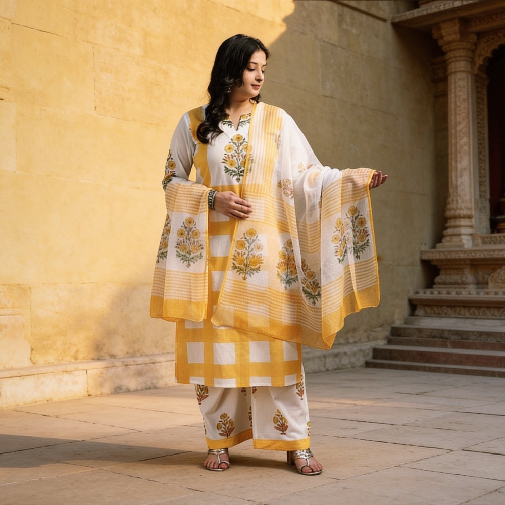Sanganeri printed stitched suits