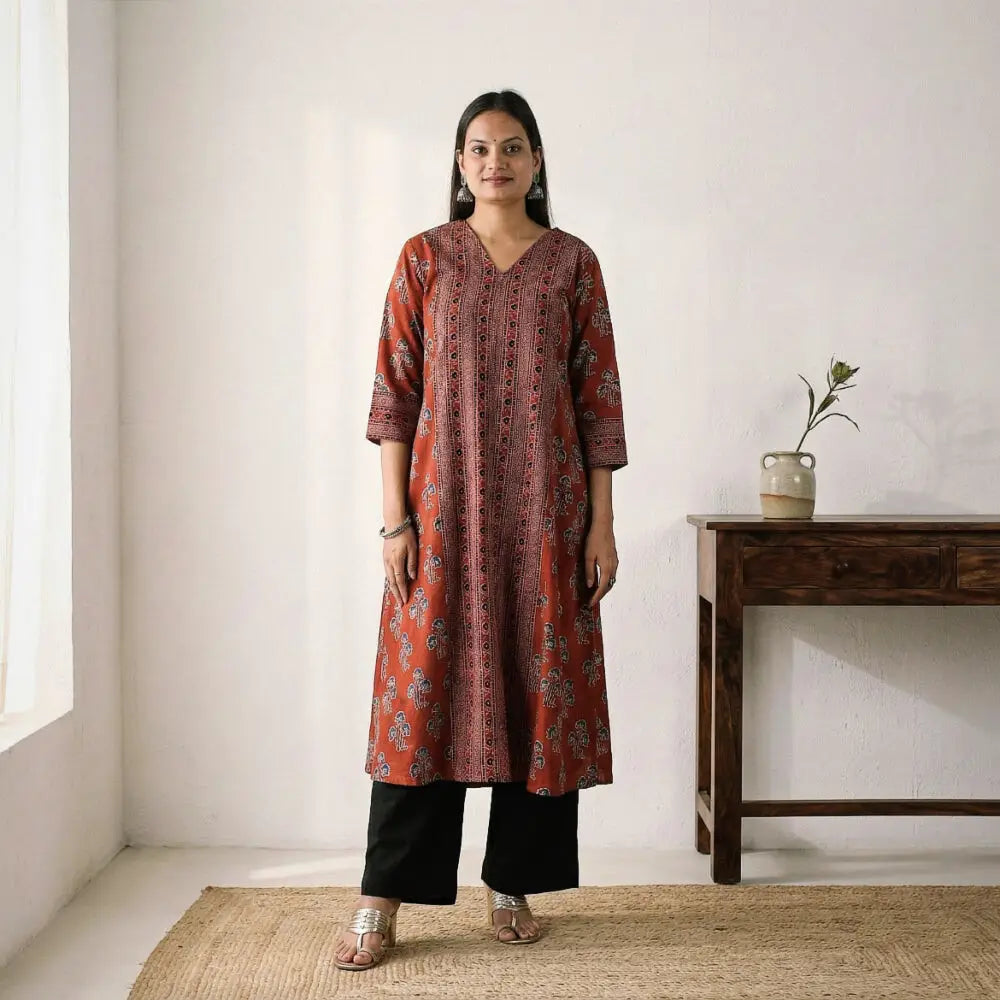 Ajrakh kurtas and kurtis for women