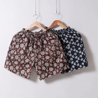 Bagru printed cotton shorts