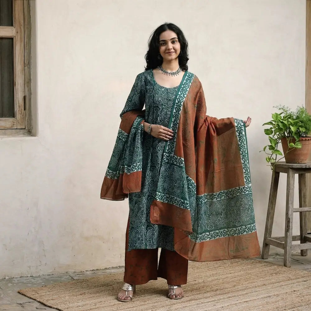 Batik printed stitched suits