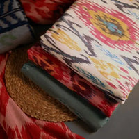  itokri central asian ikat fabrics. Handloom central Asian ikat cotton fabric from Telangana. Ikat, also known as Ikkat, is a traditional dyeing technique that creates intricate patterns through a resist dyeing process on either the warp or weft fibers