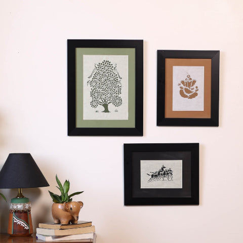 Folk & tribal art work paintings of india